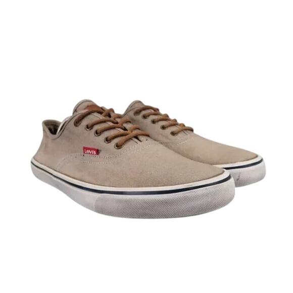Levis Shoes Mens 11 Sneakers Lifestyle Casual Canvas Lace Up Brown Skate Style - Picture 1 of 12